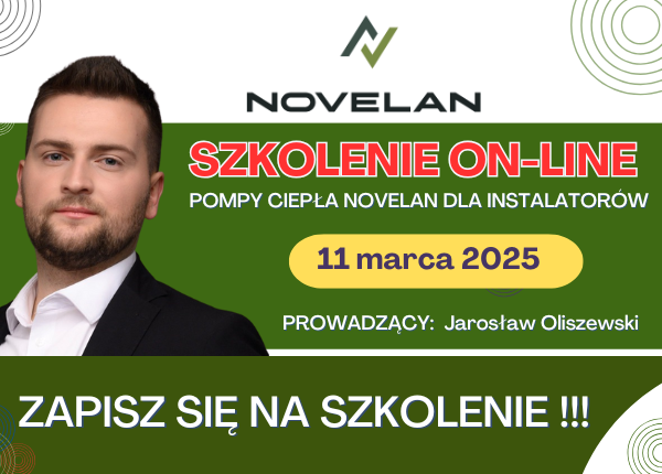 SZKOLENIE ON-LINE  Z ZAKRESU POMP CIEPŁA NOVELAN JUŻ 11 MARCA 2025!
