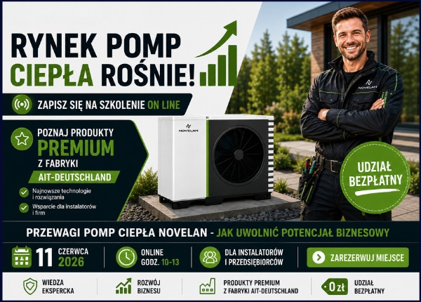 SZKOLENIE ON-LINIE POMPY CIEPŁA NOVELAN - 11.06.2026, UDZIAŁ BEZPŁATNY - ZAPISZ SIĘ !